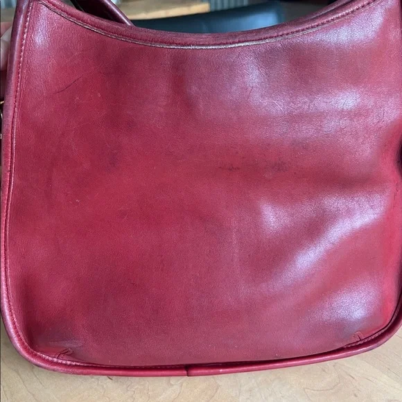 COACH K8D 9047 Ergo One Handle Bag Red Leather 1990 Vintage Rare find! - Picture 8 of 12
